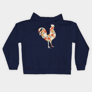 Rooster Silhouette with Pattern Kids Hoodie